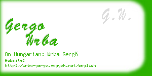 gergo wrba business card